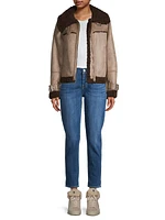 Zip-Front Faux Shearling Jacket