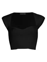 Abia Compact Rib-Knit Crop Top