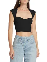 Abia Compact Rib-Knit Crop Top