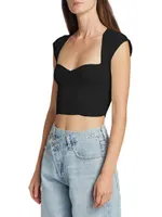 Abia Compact Rib-Knit Crop Top