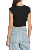 Abia Compact Rib-Knit Crop Top