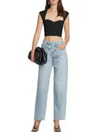 Abia Compact Rib-Knit Crop Top