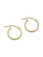 14K Yellow Gold With A Twist Mini Hoops