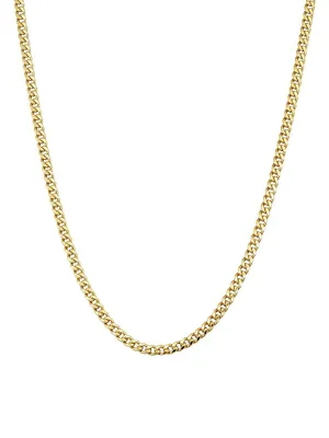 14K Yellow Solid Gold Estate Cuban Necklace