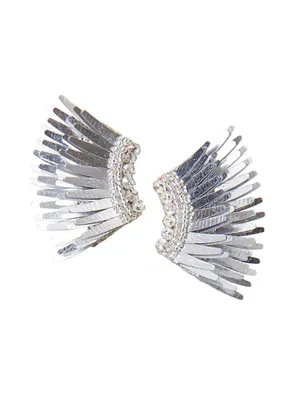 Madeline Rhodium-Plated & Mixed-Media Mini Wing Earrings
