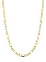 14K Yellow Solid Gold Florentine Figaro Necklace