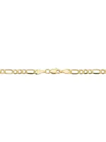 14K Yellow Solid Gold Florentine Figaro Necklace