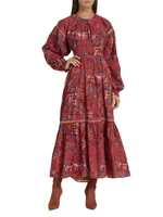 Kissa Cotton Printed Maxi Dress