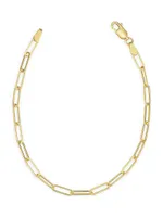 14K Yellow Solid Gold Venice Link Bracelet