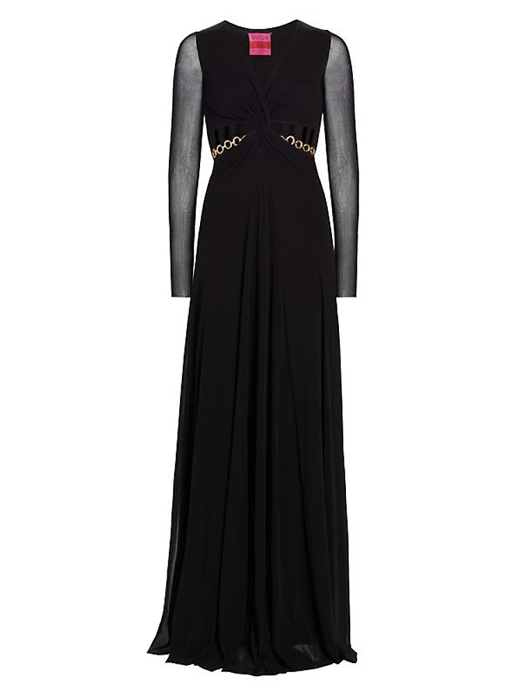 WNDRLUST Ada Chain-Embellished Cut Out Gown