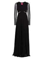 WNDRLUST Ada Chain-Embellished Cut Out Gown