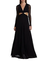 WNDRLUST Ada Chain-Embellished Cut Out Gown