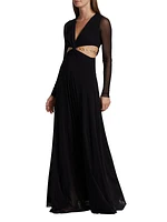 WNDRLUST Ada Chain-Embellished Cut Out Gown