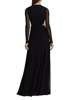 WNDRLUST Ada Chain-Embellished Cut Out Gown