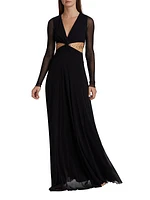 WNDRLUST Ada Chain-Embellished Cut Out Gown