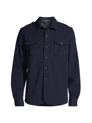 Classic Wool-Nylon Blend Overshirt