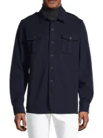 Classic Wool-Nylon Blend Overshirt