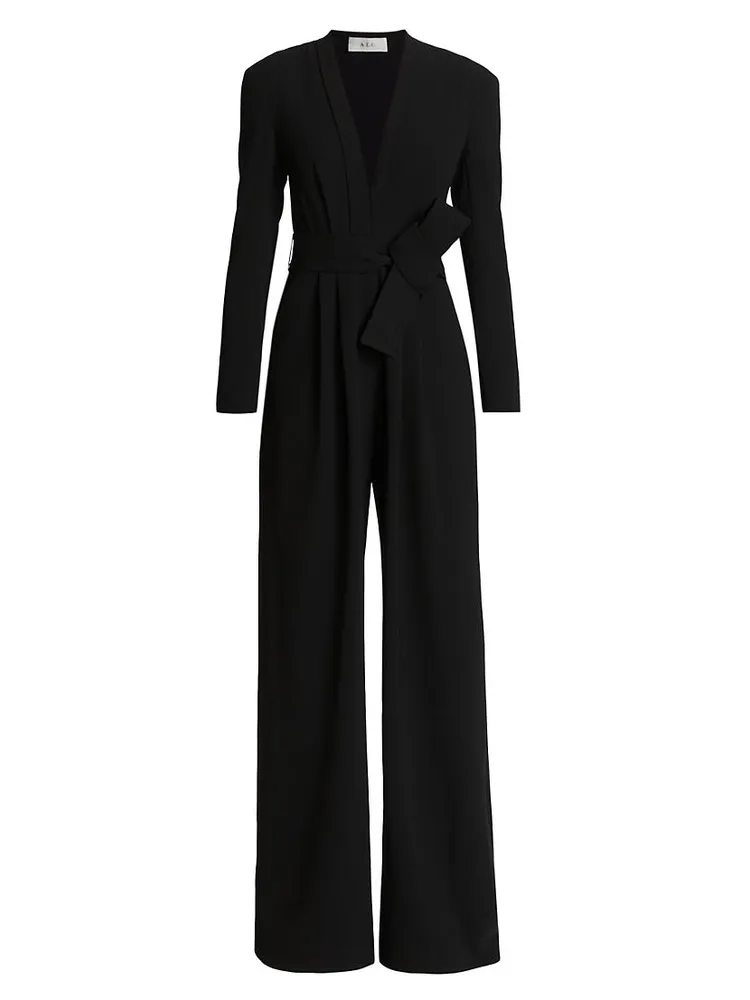 Kieran II Belted Crepe Wide-Leg Jumpsuit