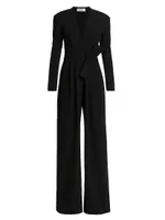 Kieran II Belted Crepe Wide-Leg Jumpsuit