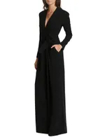 Kieran II Belted Crepe Wide-Leg Jumpsuit