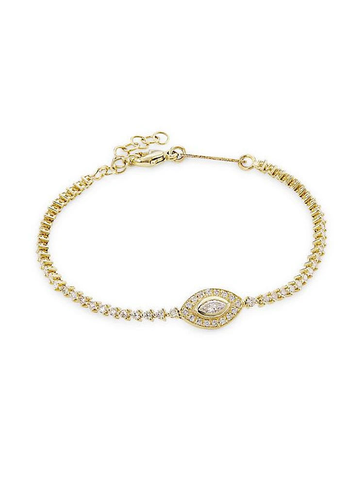 14K Yellow Gold & 1.28 TCW Diamond Tennis Bracelet