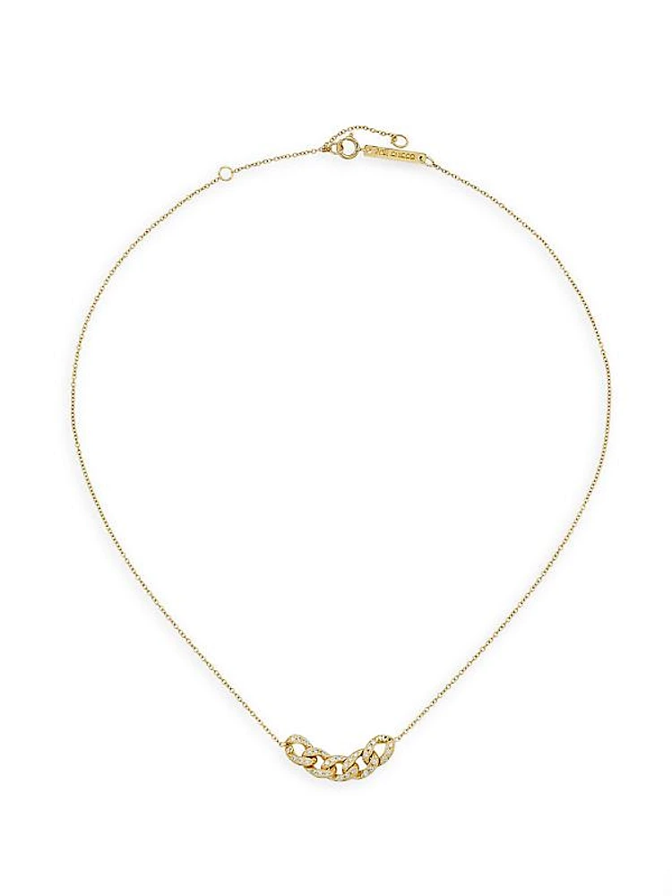 Heavy Metal 14K Yellow Gold & 0.25 TCW Diamond Necklace