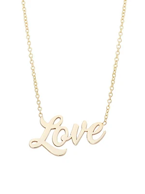 Tender Tokens 14K Yellow Gold "Love" Pendant Necklace