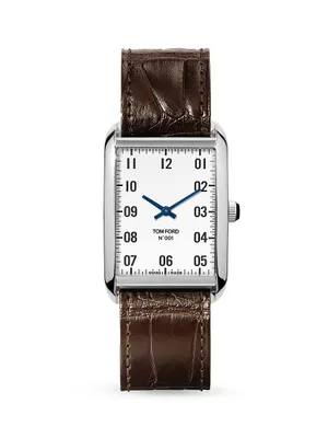 N.001 Stainless Steel & Leather Strap Watch
