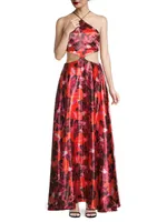 Bella Floral Cut Out Maxi Dress