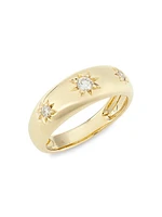 14K Yellow Gold & 0.23 TCW Diamond Star Band