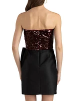 Bowery Sequined Ruffle Minidress