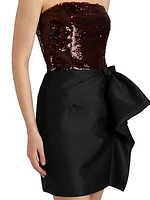 Bowery Sequined Ruffle Minidress