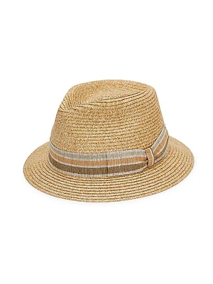 COLLECTION Stripe Straw Fedora