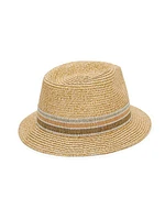 COLLECTION Stripe Straw Fedora