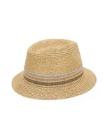 COLLECTION Stripe Straw Fedora