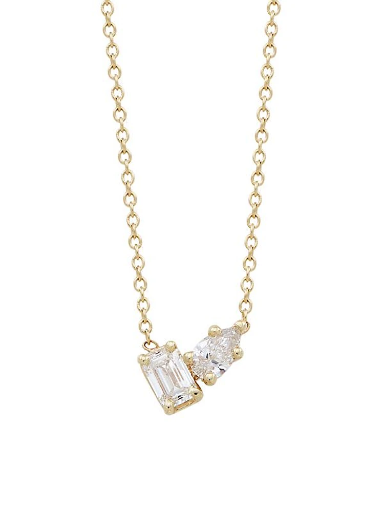 Paris 14K Yellow Gold & 0.5 TCW Diamond Pendant Necklace