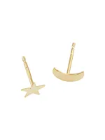 14K Yellow Gold Night Sky Studs