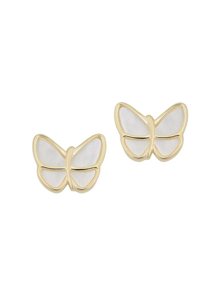 14K Yellow Gold Flutter By Studs