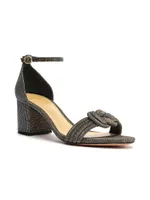 Vicky Metallic Block-Heel Sandals