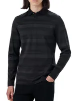 Striped Long-Sleeve Polo Shirt