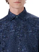 James Tech Cotton Button-Up Shirt