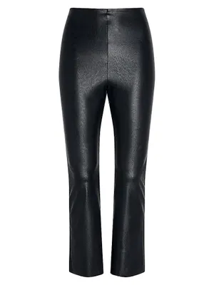 Faux Leather Crop Flare Pant