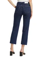 70s Stove Pipe High-Rise Crop Jeans