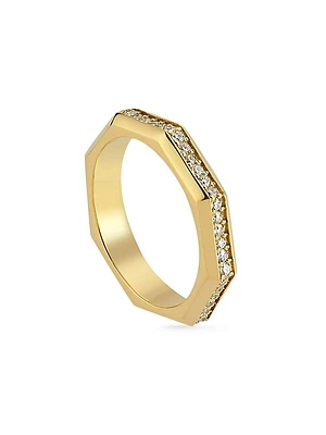 Luminescence 18K Gold & Diamond Polished Celestial Ring