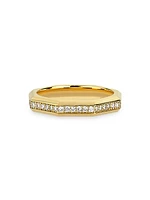 Luminescence 18K Gold & Diamond Polished Celestial Ring