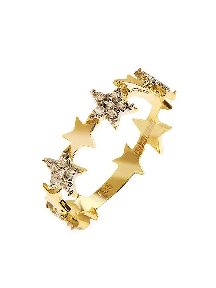 Wish Upon A Star 14K Yellow Gold & 0.28 TCW Diamond Milky Way Ring