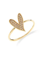 Be Mine 14K Yellow Gold & 0.16 TCW Diamond Heart Ring