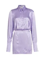 Nera Cut-Out Satin Shirtdress