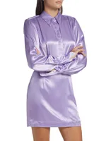 Nera Cut-Out Satin Shirtdress