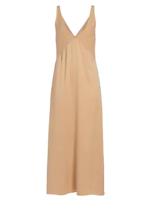 V-Neck Silk Gown